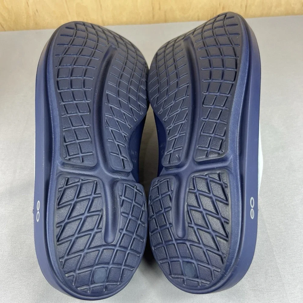 OOFOS OOahh Sport Recovery Slides Navy Men's 13 Women's 15 Sandals